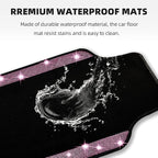 NBTEPEM Bling Car Floor Mats Full Set and Steering Wheel Cover, Universal Fit Most Cars, 4 pcs Sparkle Glitter Diamond Carpet, 5 pcs Bling Car Accessories Set for Women (Pink Diamond)
