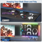 KDD 9 in 1 RGB Gaming Wall Organizer Peg Board - DIY Pegboard Combination Kit with Phone Stand/Pen Holder/Storage Box/Headset