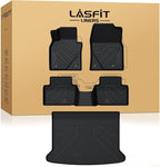 LASFIT Floor Mats & Trunk Mat for Mazda CX30 2020-2026 All Weather TPE Custom Fit 2026 2025 2024 2023 2022 2021 2020 Floor Liners Car Mats Accessories, 1st & 2nd Row & Cargo Mats, Black