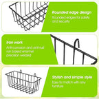 10 PCS Hanging Wire Baskets for Organizing - Hanging Metal Basket Storage with Wall Grid Panel, Rust-Resistant Iron for Kitch