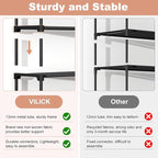 VILICK 5 Tier Shoe Rack with Hook and Side Pocket,Shoe Organizer Space Saver Storage for 20-25 Pair Shoe Storage Shelf Sturdy