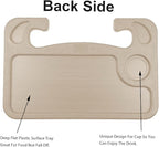 Steering Wheel Tray,Car Table Food Trays for Eating,Laptop Mount,Cars Desk for Driver,Fit Most Auto Vehicle Steering Wheels (Beige, Medium)