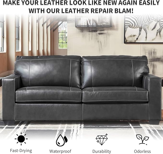 Dark Gray Leather Recoloring Balm with 100ml Mink Oil,Leather Couch Scratch Remover,Leather Repair kit for Vinyl Furniture an