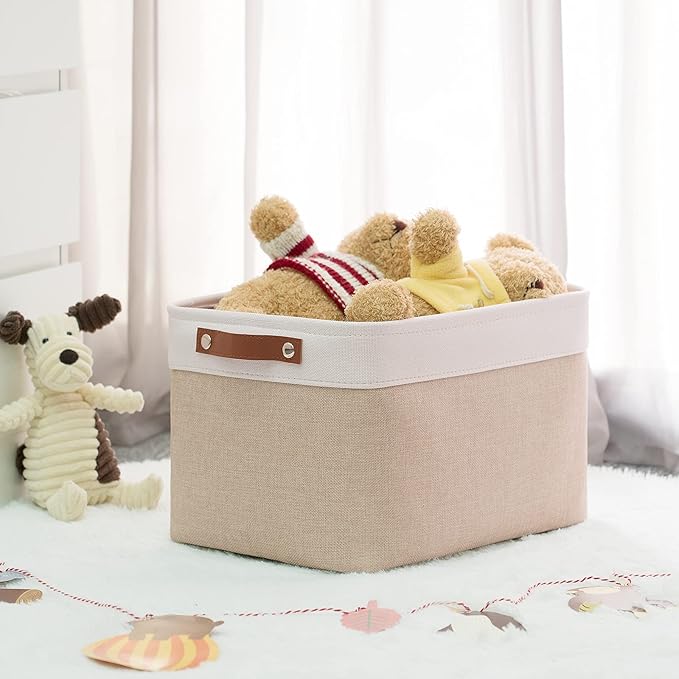 HNZIGE Fabric Storage Baskets for Shelves, Large Collapsible Storage Baskets for Organizing, Decorative Baskets Bins Set with