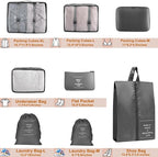 8 Set Packing Cubes for Suitcase, Packing Cubes for Carry on Suitcases, Luggage Organizer for Travel Essentials, Large Mesh L
