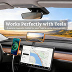 2026 Upgraded Magnetic Phone Holder for Laptop & Monitor, Foldable Hidden Continuity Camera Mount for MagSafe iPhone 17/16/15/14/13/12, Adjustable Phone Stand for Computer/Tesla, Black
