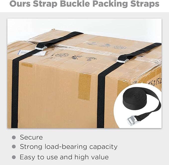 Riakrum 15 Pack 4 Feet Lashing Straps Adjustable Kayaks Tie Down Cam Buckle Straps with Buckles up to 250lbs for Cargo, Luggage, Motorcycles, Truck, Car Roof Rack, Sup Surfboard(Black)