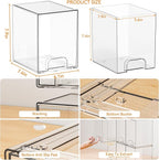 Yieach 7.6" H Baby Bottle Organizer for Cabinet,4 Pack BPA FREE Bottle Storage Organizer Baby,Clear Stackable Storage Drawers