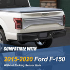 Auto Dynasty Rear Bumper End Caps Cover Compatible with 2015-2020 Ford F-150, Driver Left Side, Non Parking Sensor Holes, Primered/Painted Black