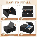 Geelin 4 Pcs Under Bed Storage with Wheels 10" High Underbed Containers with Lids Large Rolling Under Bed Organizer with Hand