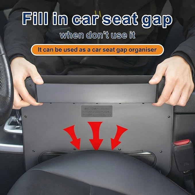 Steering Wheel Tray - 2-in-1 Steering Wheel Desk,Steering Wheel Tray Table with Seat Gap Filler Organizer,Car Food Tray for Driverl,Car Desk for Laptop & Eating