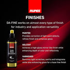 RUPES 9.DAFINE250 Pack of 6 Yellow 250 ml D-A Fine High Performance Fine Polishing Compounds for Car Detailing & Removing Scratches | Reduces Oxidation and Removes Swirl Marks | Light Defect Removal