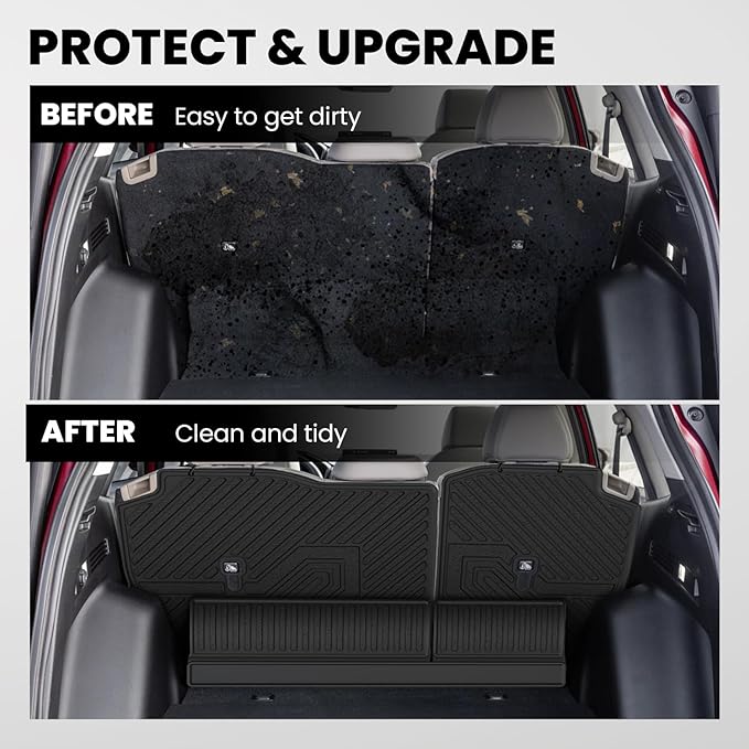 LASFIT Full Set Floor Mats for Honda CR-V 2026 2025 2024 2023 (Gasoline Only), All Weather TPE Custom Fit Floor Liners 1st & 2nd Row & Seat Back Mat & Cargo Mat (Lower Position)