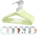 VIS'V Baby Hangers, 11 Inch Velvet Kids Hangers with 6 Pcs Clothes Size Dividers, Infant Toddler Nursery Closet Organization,