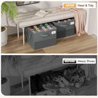 NestOrganix 2 Pack Shoe Organizer for Closet, Large Shoe Box Storage Containers, Foldable Shoe Storage Organizer Box Bin with