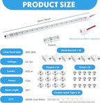 8 Pcs 12V Interior LED Light Bar for Car LED Light with Switch and Magnets Strip White 12V Lighting for Indoor Room Home Car Cargo Truck Trailer Van