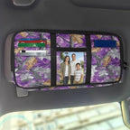 Sun Visor Organizer for Trucks,Purple Branch Scratch-Resistant Car Accessories with Zipper Visor Storage Pouch Tactical Panel Universal Fit for SUV Pickup