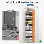 Mefirt Over The Door Organizer, 6 Shelf Door Hanging Organizers with 6 Large Capacity Pockets, Behind Door Storage Hanging Sh