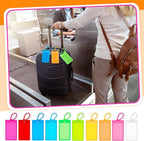 Sumind 50 Pcs Plastic Luggage Tags Assorted Name Identification Labels Flexible Suitcase Tags for Travel Baggage, 10 Colors (