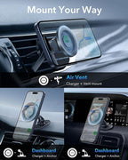 ESR for MagSafe Car Mount, Magnetic Car Phone Holder Mount, Air Vent/Dashboard Magnetic Phone Mount for iPhone 17/16/15/14/13/12, Galaxy S25, Pixel 10, Strong Magnets, Charging Not Supported