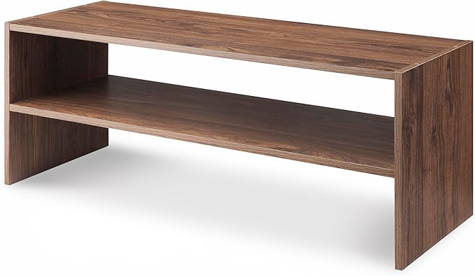 Whitmor Wood Stackable 2-Shelf Shoe Rack, Walnut, 31 inches