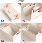 ANMINY 2PCS Storage Baskets for Organizing Collapsible Fabric Storage Bins Boxes with Wood Handles Closet Shelves Cube Organi
