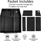 Center Console Organizer Tray for Ford F150 2021 2022 2023 2024 Accessories Interior Secondary Storage Armrest Box Insert Hidden Cubby Drawer (Full Console w/Bucket Seats ONLY) (Black Trim)