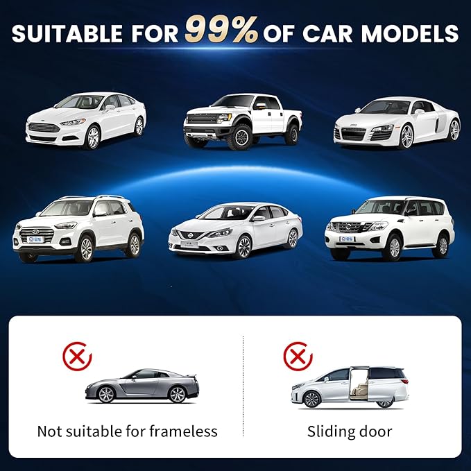 2Pack car side window sunshades,Premium rear privacy screens for SUV,Sedans,Truck van,Double layer breathable elastic spandex mesh,bug Insect Protection,Outdoor camping travel essential(Max43.5*30.5")