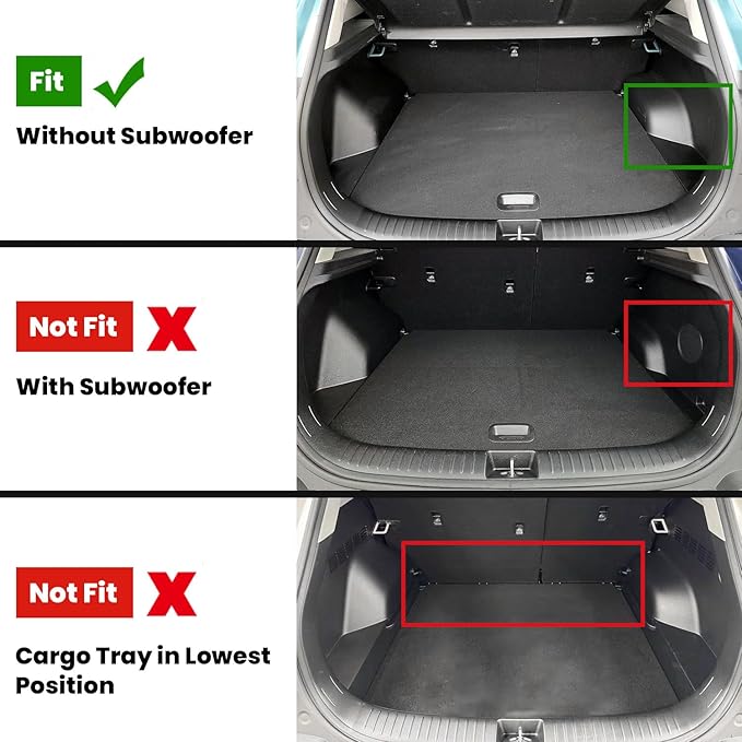 LASFIT Cargo Mat for Kia Seltos 2026 2025 2024 (Not Fit SX), All Weather TPE Custom Fit Car Trunk Mats Cargo Liners Acessoires for Kia Seltos 2024-2026, Black