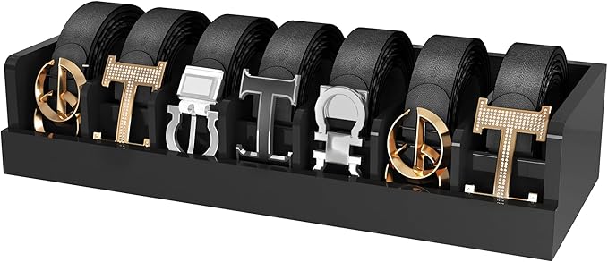 Belt Organizer for Drawer - Bamboo Belt Storage Organizer | Belt Rack for Closet Wall Mount Men Women Tie Sock Bra Scarf Ribb