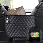 Car Net Pocket Handbag Holder，Purse Holder for Between Seats，Leather Seat Back Organizer Mesh Large Capacity Bag，Handbag Between The Two Seats
