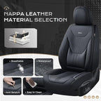 Coverado Car Seat Covers with Lumbar Support, Front Covers for Cars, Universal Automotive Seat Cover, Waterproof, Leather Car