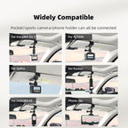 Car Sun Visor Mount for Insta360 X5 X4 X3, Car Mount Inside Holder with Phone Clip for DJI Osmo Pocket 3/360 Action 5 Pro 4 3/Xtra Muse, Go-Pro POV Mount Vlog/Video Smartphone Accessories