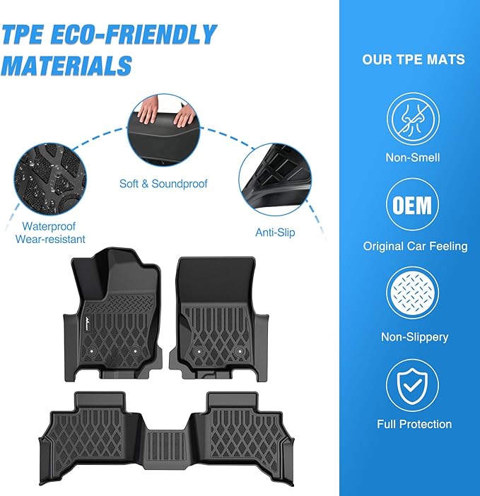 Nilight TPE Floor Mats for Toyota 4Runner 5 Seats 2025 2026 (Not for Hybrid) All Weather Custom Fit Heavy Duty Floor Liners