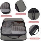 4 PCS Set Compression Packing Cubes for Travel, Lightweight Packaging Organizer Bags for Carry On Space Saving, Travel Essent