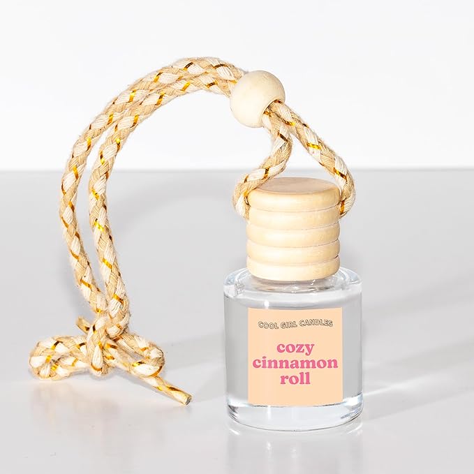 COOLGIRLCANDLES Cozy Cinnamon Roll Hanging Fragrance Oil Diffuser for Car, Essential Oils, Scents Aromatherapy - Long Lasting