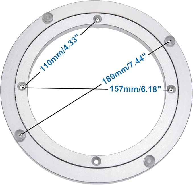 Aluminum Heavy Duty Lazy Susan Rotating Turntable Bearing Swivel Plate Hardware for Dining-Table (8 inch)