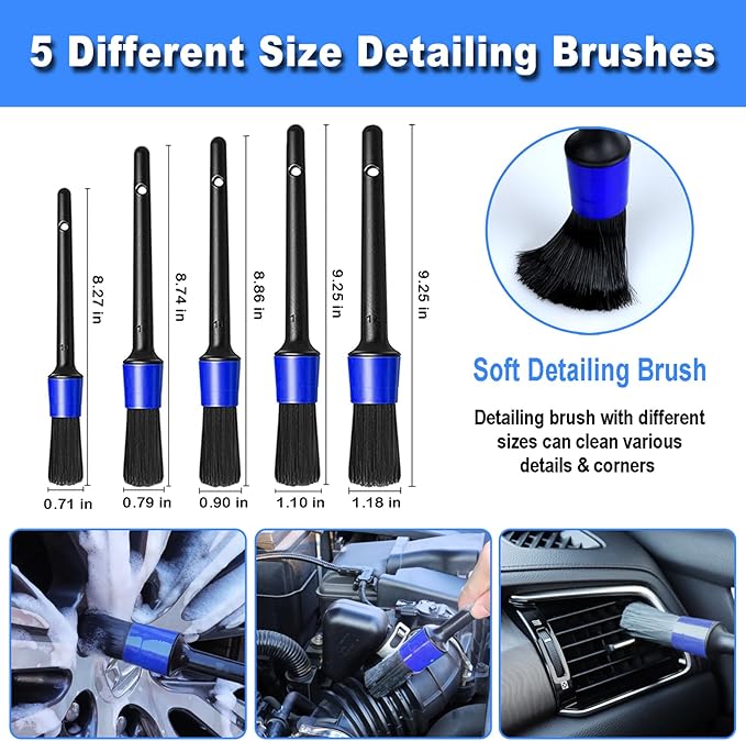 17pcs Car Detailing Kit Interior Cleaner, Car Interior Cleaning Kit with Handheld Car Vacuum, Car Detailing Brushes, Windshie