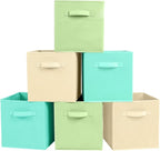 ShellKingdom Storage Bins, Foldable Fabric Storage Cubes And Cloth Storage Organizer Drawer For Closet And Toys Storage, 6 Pa