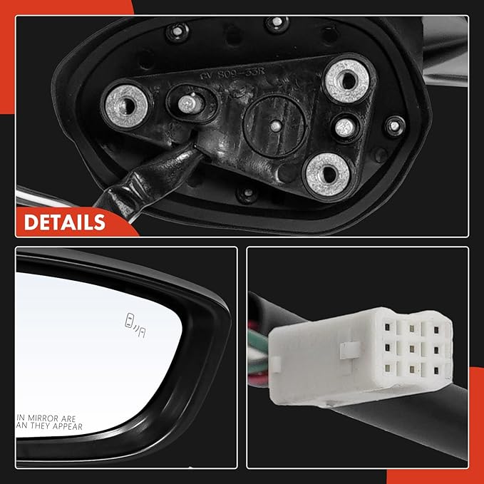 A-Premium Pair (2) Driver and Passenger Side Power Door Mirror - Compatible with Mazda 3, 3 Sport, 2014 2015 2016 - Non-Heate