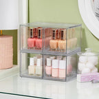 STORi Chloe Space-Saving Clear Drawer Organizer (4 Tall Drawers) Sort Office, Kitchen, Beauty Supplies, Makeup, Pens, Jewelry