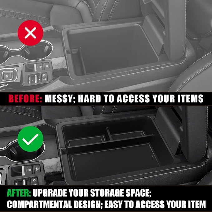 Muslogy Center Console Organizer Compatible with Honda Pilot 2023 2024 2025 2026, 2024-2026 Ridgeline/Passport Center Console Storage Box Divider Inserts Interior Accessories ABS Material(Gray)