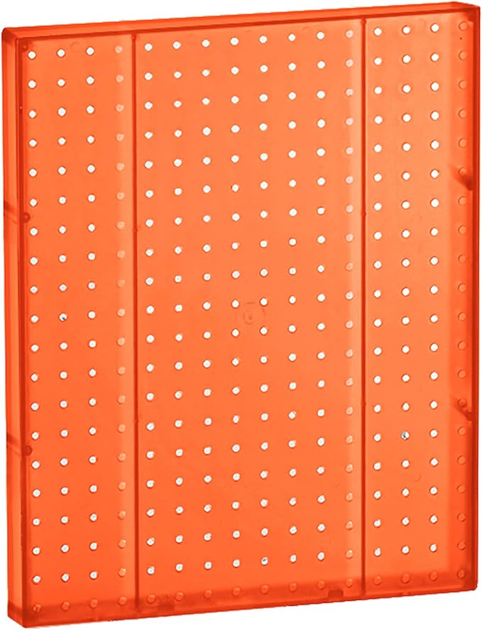 Azar Displays 771620-ORG Plastic Pegboard Wall Organizer - Garage Tool Organizer (Pack of 2) - Durable 1-Sided Wall Panel (16