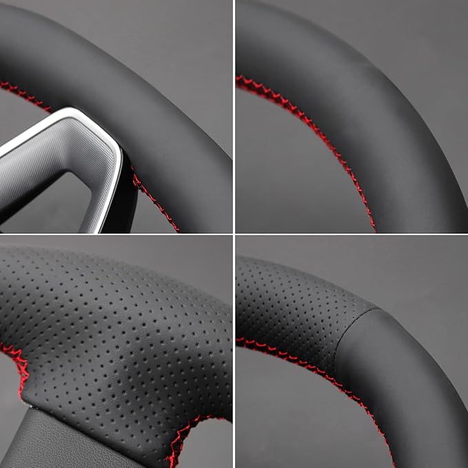 MEWANT DIY Stitching Steering Wheel Cover Wrap for Tesla Model 3 Highland 2023-2025/Model Y 2025 Highland for Tesla Model 3/Model Y Accessories