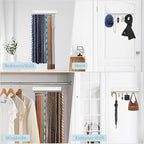 Tie Rack Belt Hanger Wall Mounted, Lomrsiul Non Slip 180 Degree Rotating Tie Organizer for Men Closet with 18 Hooks Closet Or