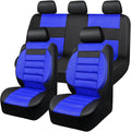 CAR PASS Leather 3D Foam Back Support Car Seat Covers Full Set Air Mesh Automotive Seat Covers, All Season Car Seat Cover Fit