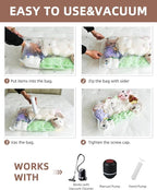 Vacuum Storage Bags for moving, Vacuum Seal Bags for Memory Foam, Latex, Clothing & Bedding, Space Saver Bags for Organizatio