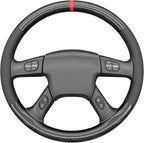 MEWANT Hand Stitch Steering Wheel Cover for Chevy Silverado 1500 2003-2006 Carbon Fiber Faux Leather Steering Wheel Wrap