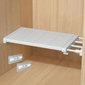 Closet Tension Shelf Rod Expandable Shelf, Adjustable Metal Storage Rack, DIY Organizer Divider Separator for Cabinet Wardrob