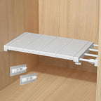 Closet Tension Shelf Rod Expandable Shelf, Adjustable Metal Storage Rack, DIY Organizer Divider Separator for Cabinet Wardrob